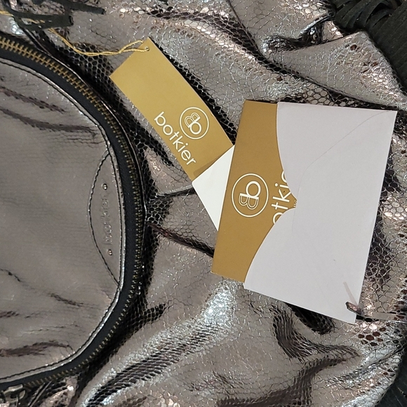 Botkier Snakeskin Metallic Pewter Boho Bag - Picture 4 of 7